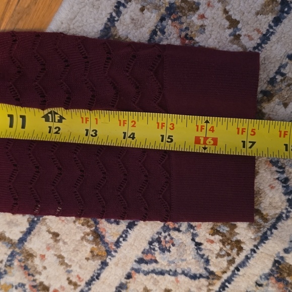 NINA LEONARD BRAND WOMEN'S BURGUNDY WINE OPEN CARDIGAN SHRUG SIZE LARGE - Picture 14 of 15